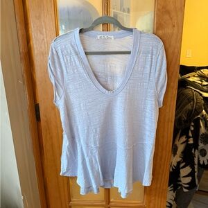 We The Free Light Blue Short Sleeve Top